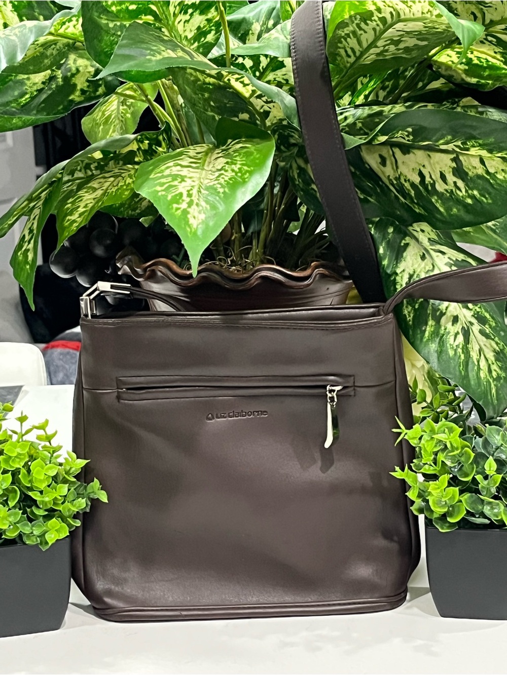 Liz Claiborne Brown Messenger Crossbody Bag